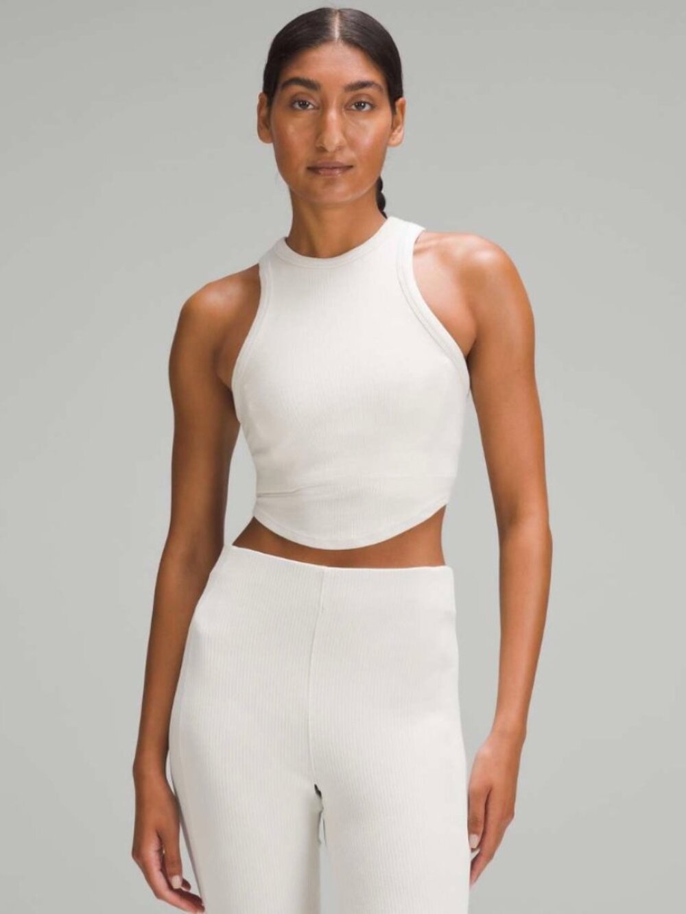 Lululemon Hold Tight Cropped Tank Top in Bone, Sz 4